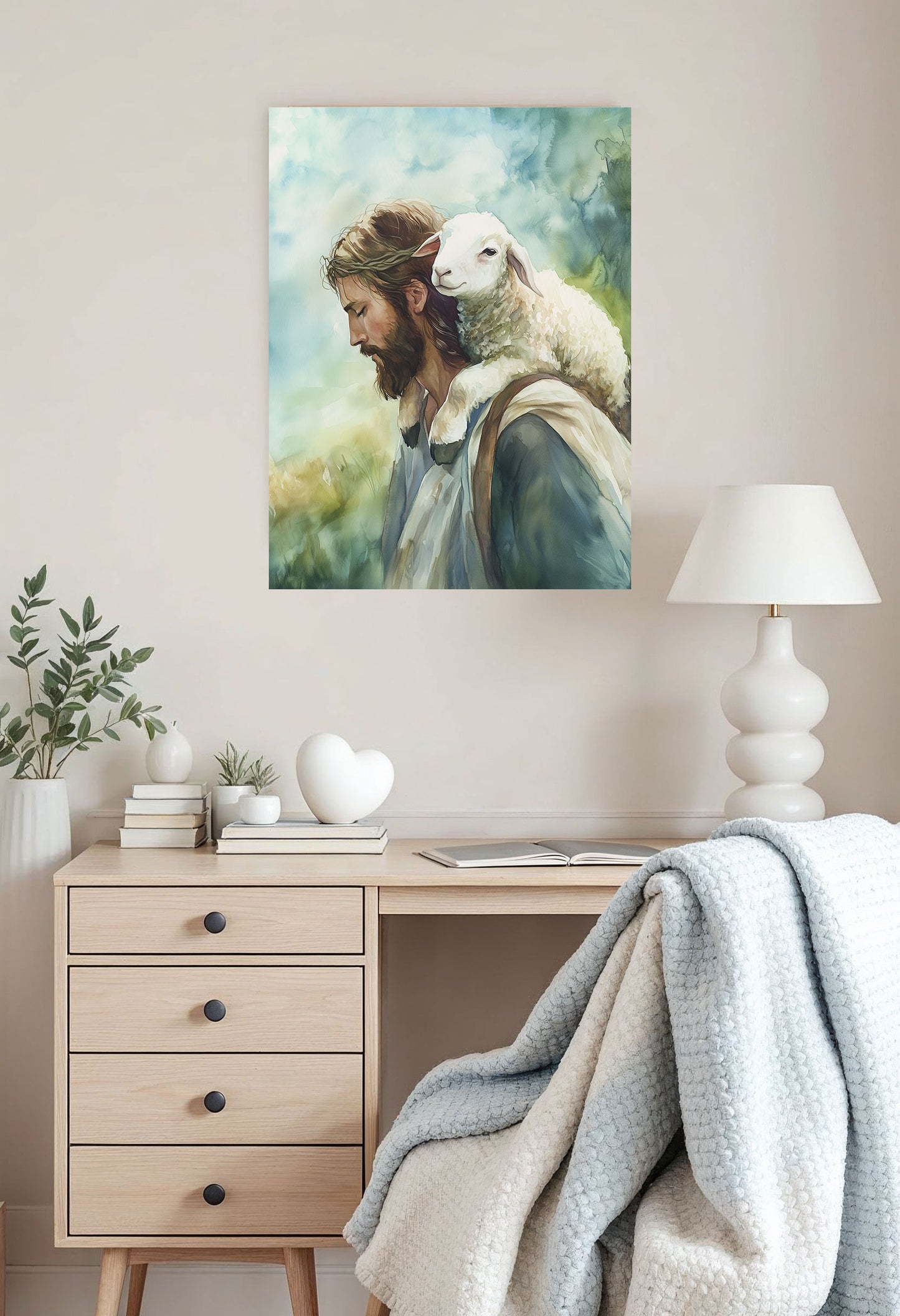 The Good Shepherd's Tender Care, Canvas Wall Art